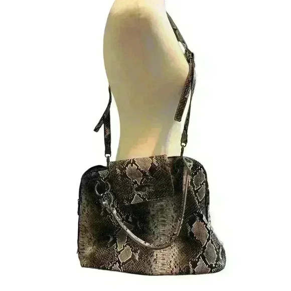 Fiorelli Faux Snakeskin Shoulder Bag Purse Python Embossed Satchel - Picture 6 of 10